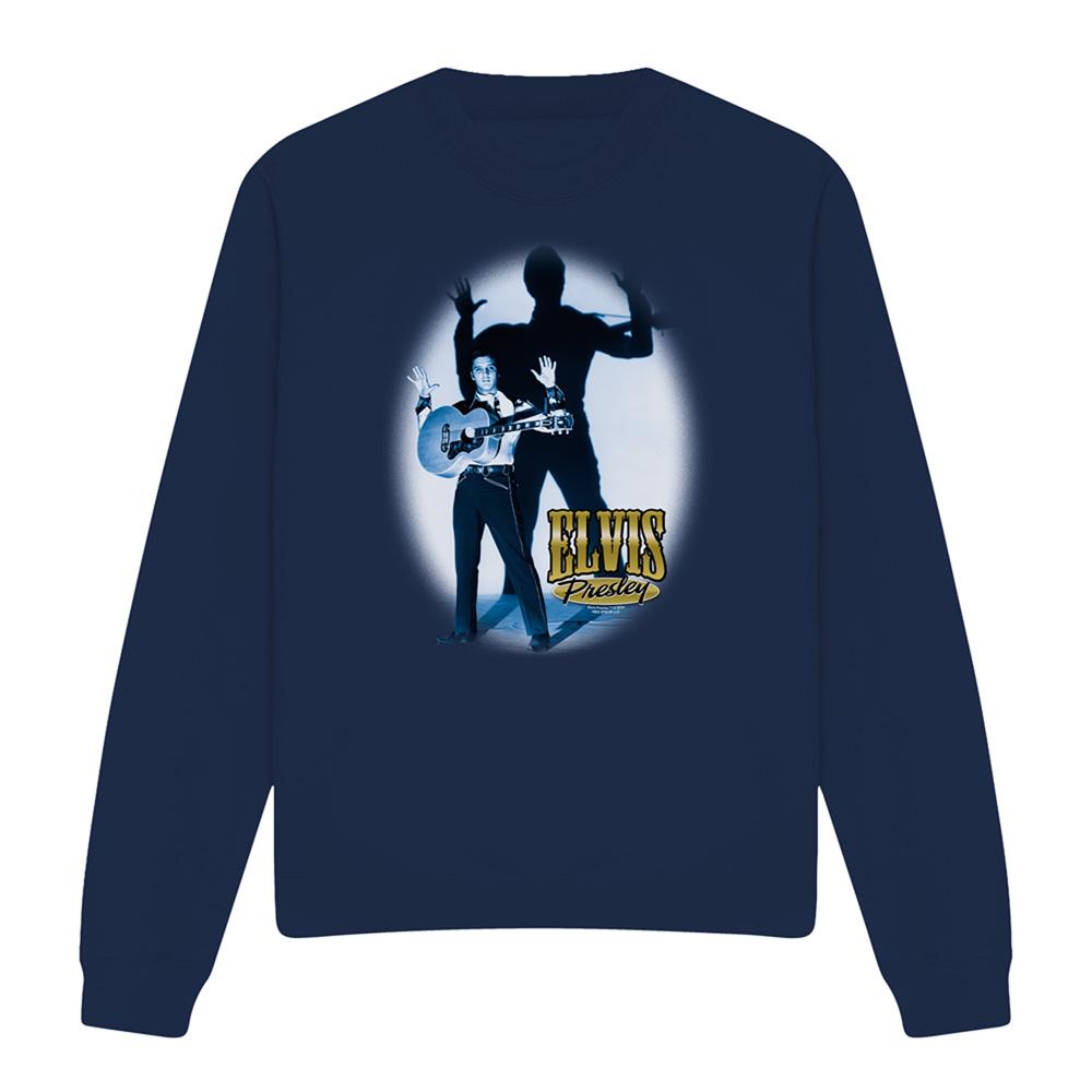 Navy - Front - Elvis Presley Unisex Adult Hands Up Sweatshirt