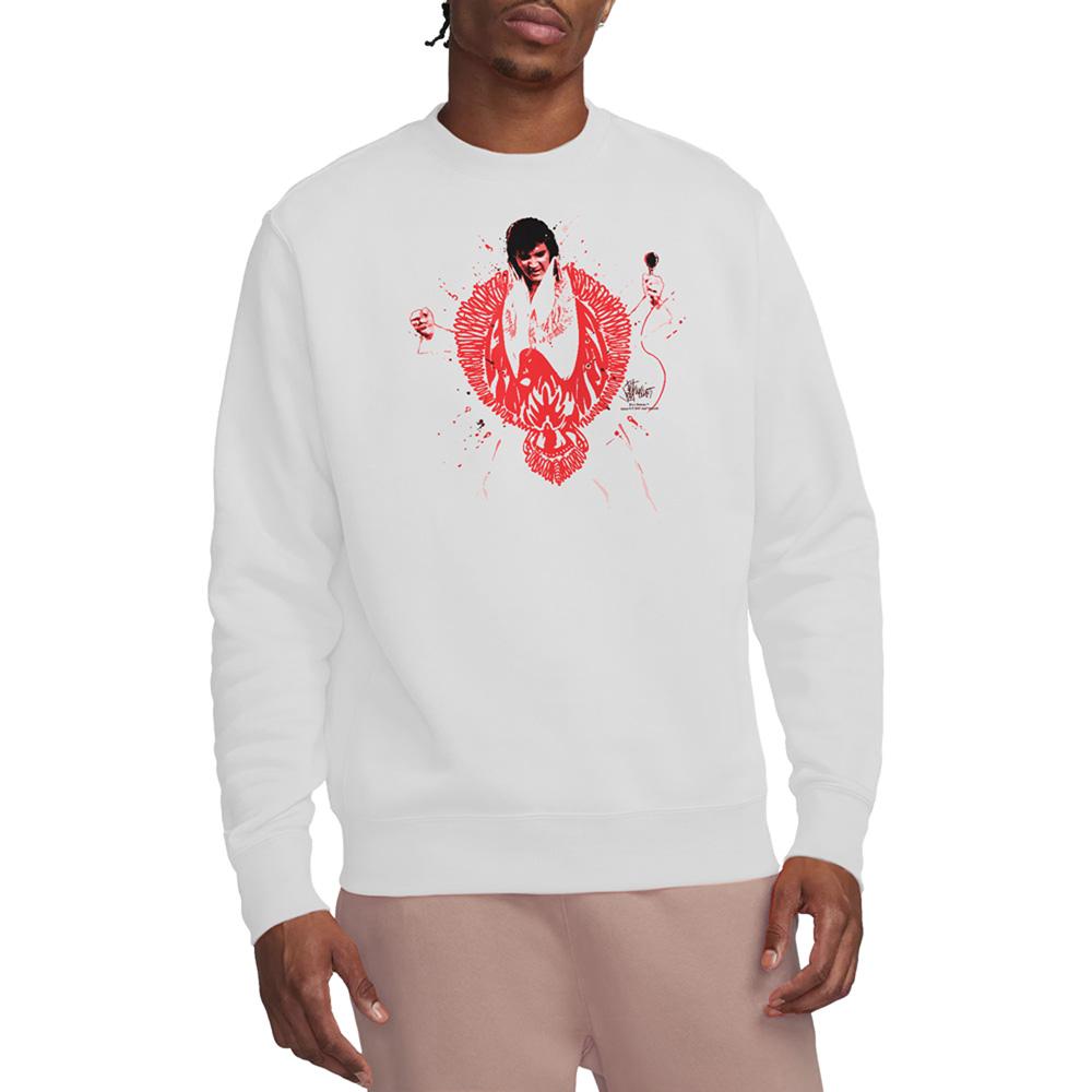 White-Red - Back - Elvis Presley Unisex Adult Pheonix Sweatshirt