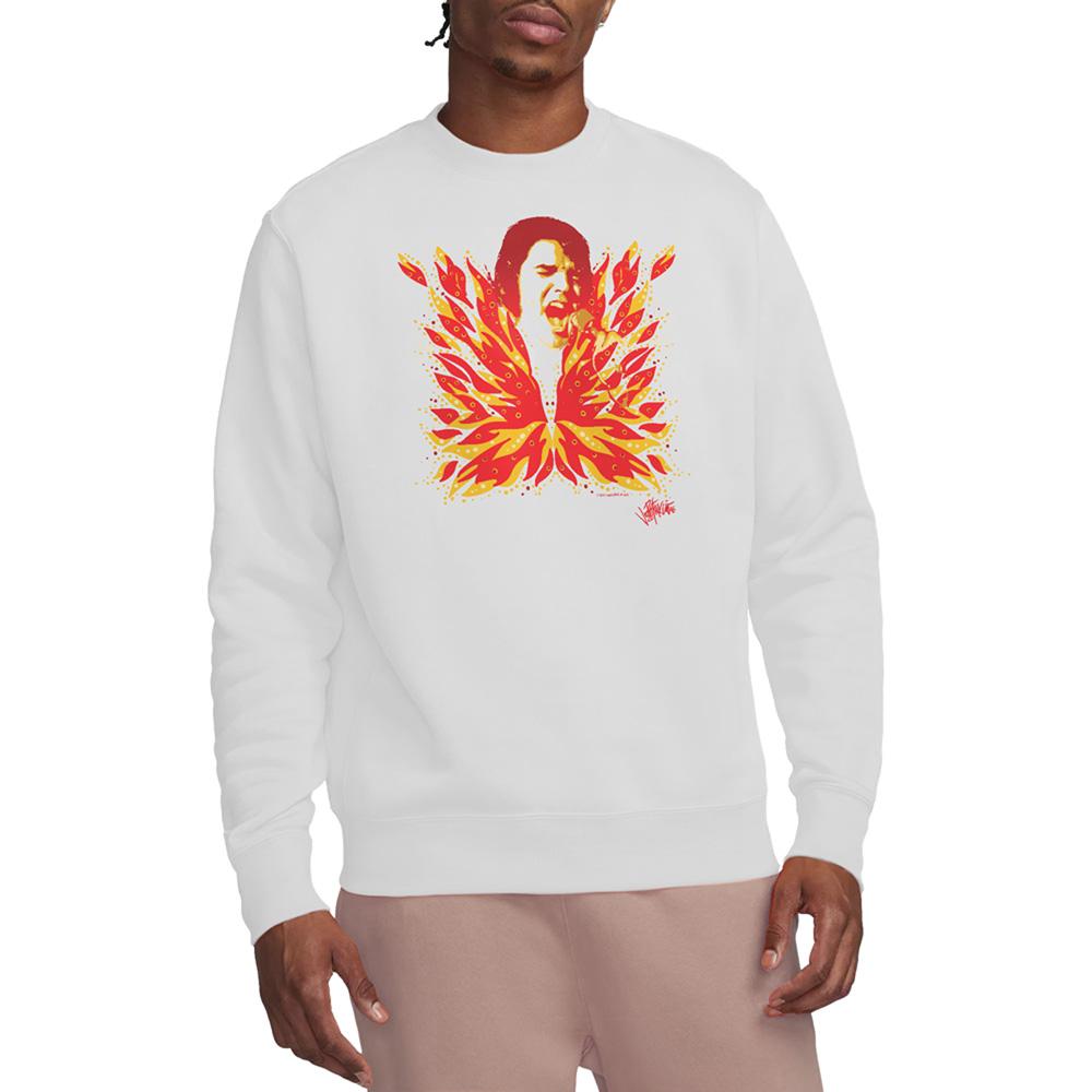 White - Back - Elvis Presley Unisex Adult His Latest Flame Sweatshirt