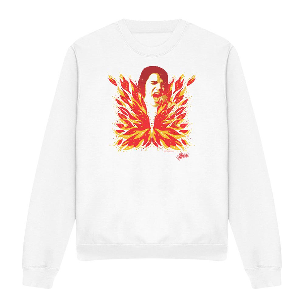 White - Front - Elvis Presley Unisex Adult His Latest Flame Sweatshirt