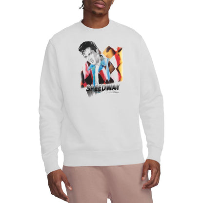 White - Back - Elvis Presley Unisex Adult Speedway Sweatshirt