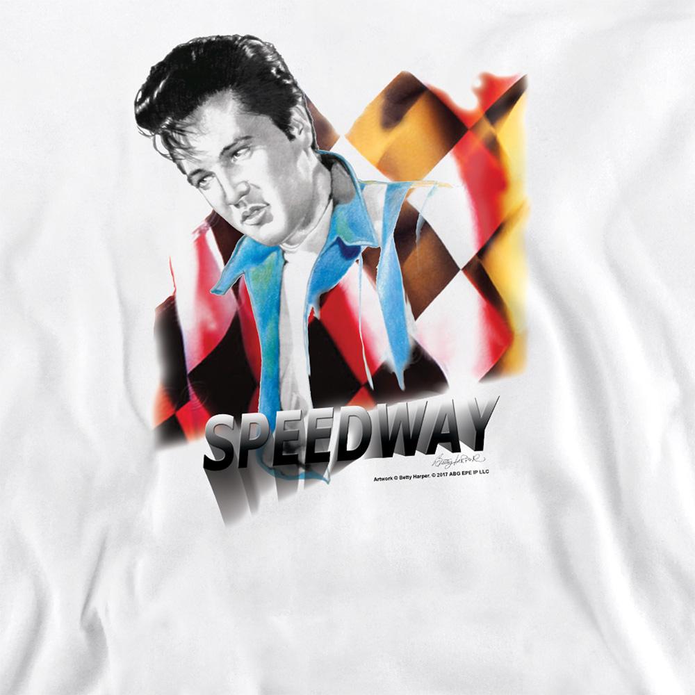 White - Side - Elvis Presley Unisex Adult Speedway Sweatshirt