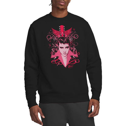 Black - Back - Elvis Presley Unisex Adult Lets Face It Sweatshirt