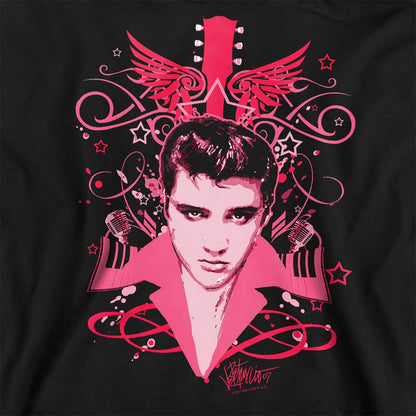 Black - Side - Elvis Presley Unisex Adult Lets Face It Sweatshirt