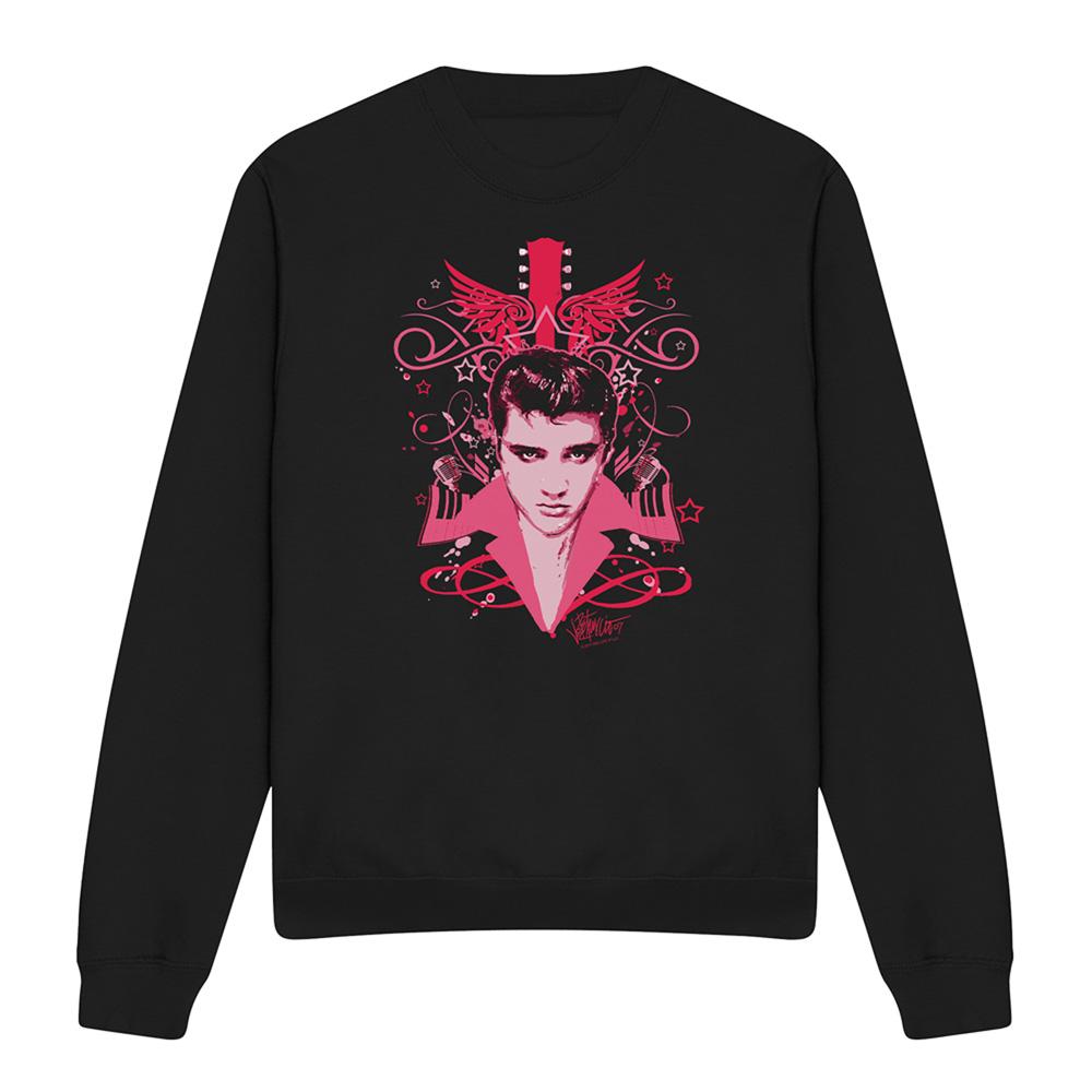 Black - Front - Elvis Presley Unisex Adult Lets Face It Sweatshirt