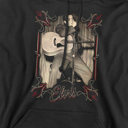 Black - Side - Elvis Presley Unisex Adult Pinstripe Hoodie