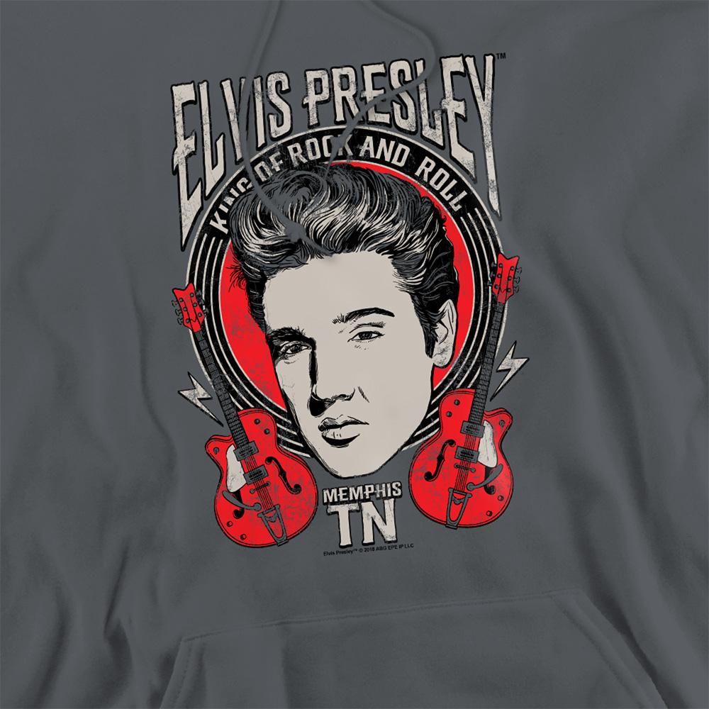 Charcoal - Side - Elvis Presley Unisex Adult Elvis Rock Hoodie