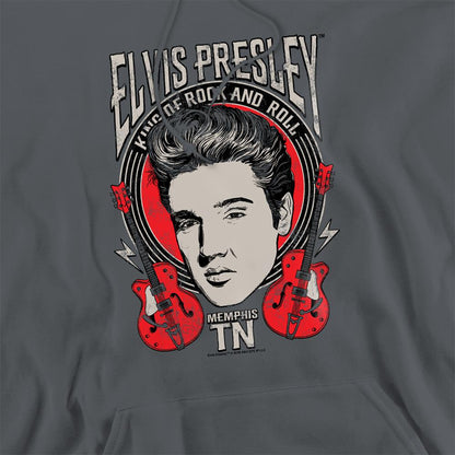 Charcoal - Side - Elvis Presley Unisex Adult Elvis Rock Hoodie