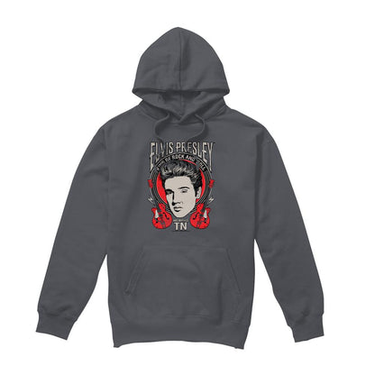 Charcoal - Front - Elvis Presley Unisex Adult Elvis Rock Hoodie