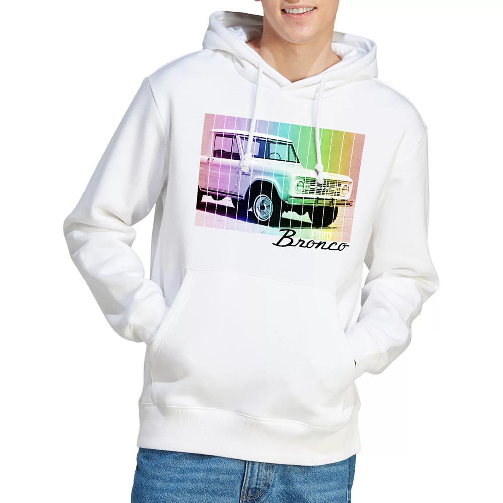 White - Back - Elvis Presley Unisex Adult Retro Rainbow Hoodie