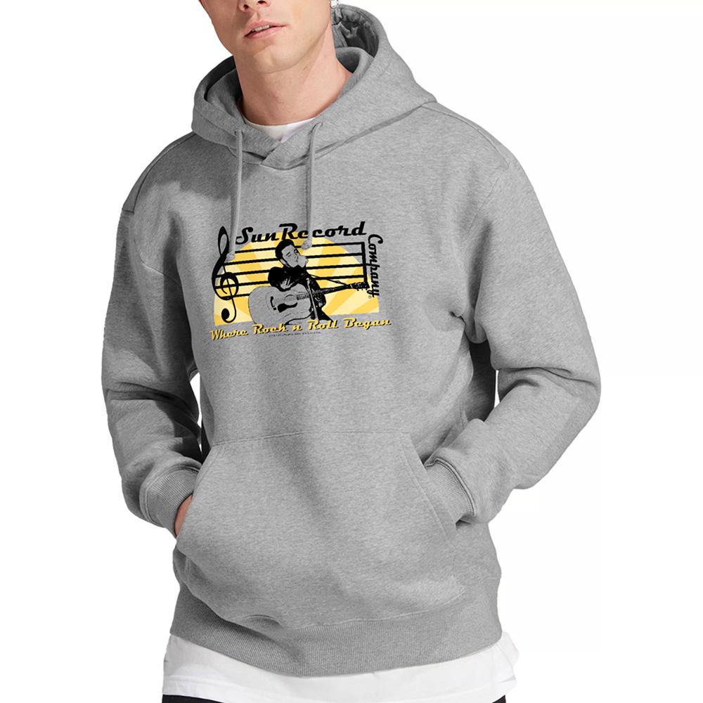 Athletic Heather - Back - Elvis Presley Unisex Adult Sun Records Hoodie