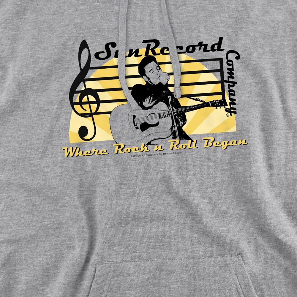 Athletic Heather - Side - Elvis Presley Unisex Adult Sun Records Hoodie