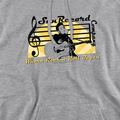 Athletic Heather - Side - Elvis Presley Unisex Adult Sun Records Hoodie
