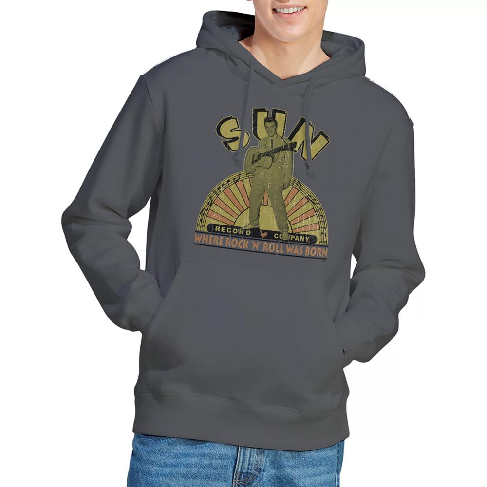 Charcoal - Back - Elvis Presley Unisex Adult Original Sun Records Hoodie