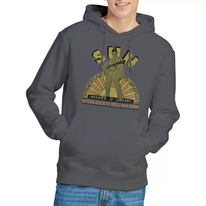 Charcoal - Back - Elvis Presley Unisex Adult Original Sun Records Hoodie