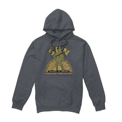 Charcoal - Front - Elvis Presley Unisex Adult Original Sun Records Hoodie