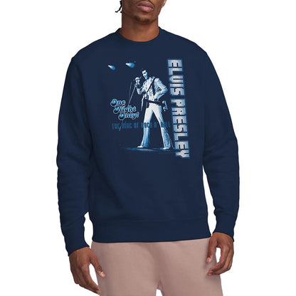 Navy - Back - Elvis Presley Unisex Adult One Night Only Sweatshirt