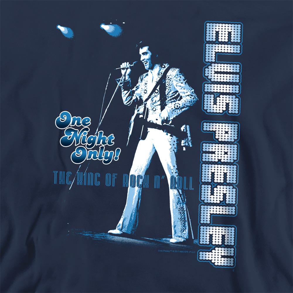 Navy - Side - Elvis Presley Unisex Adult One Night Only Sweatshirt
