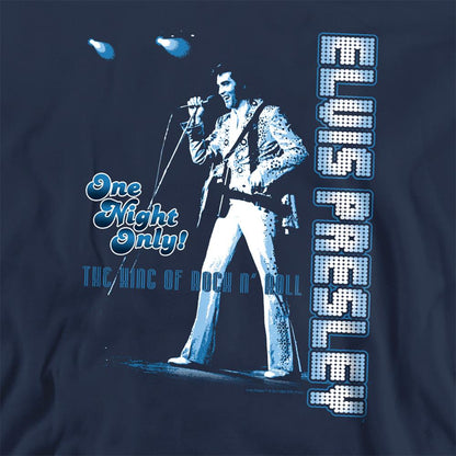 Navy - Side - Elvis Presley Unisex Adult One Night Only Sweatshirt