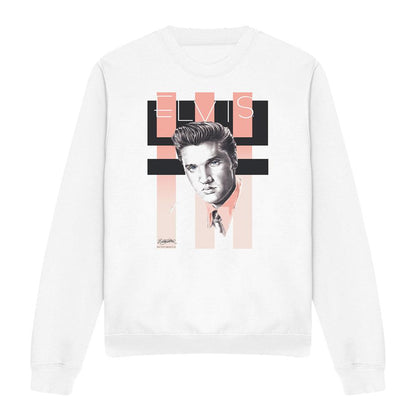 White - Front - Elvis Presley Unisex Adult Retro Sweatshirt