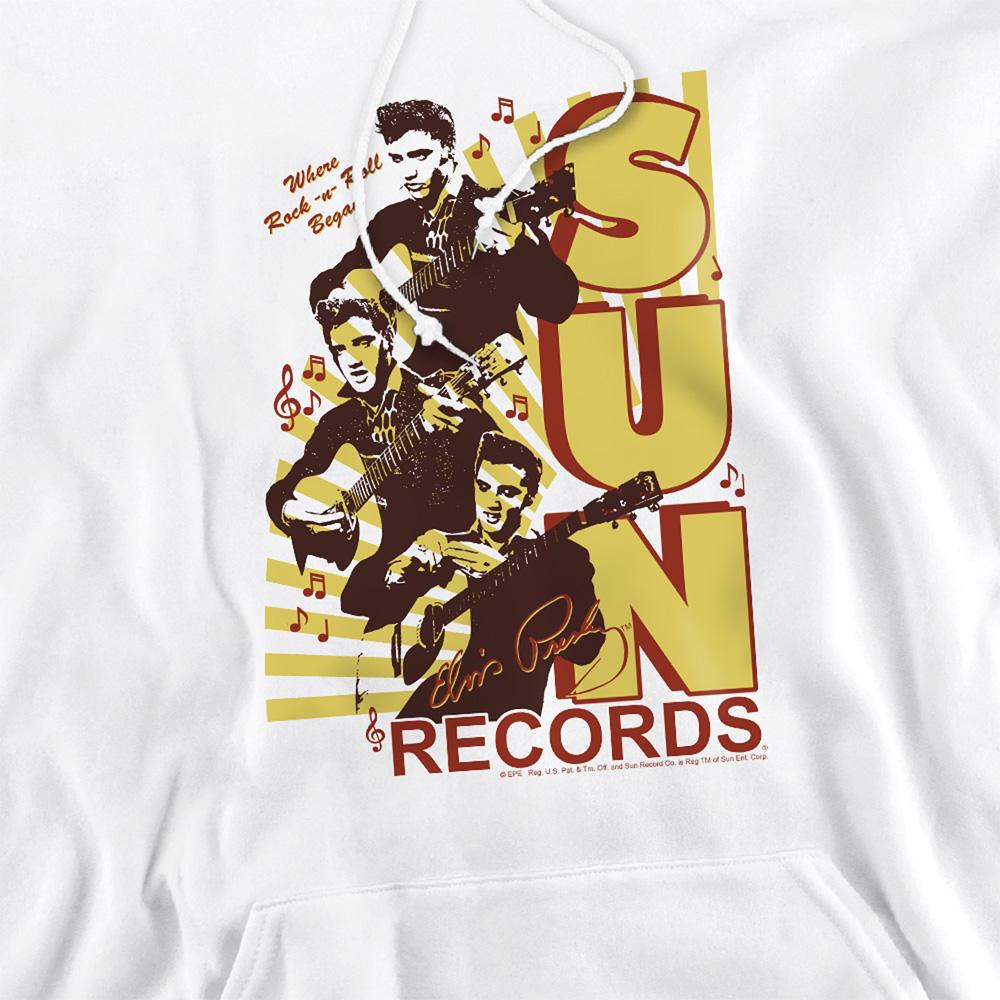 White - Side - Elvis Presley Unisex Adult Sun Tri Hoodie