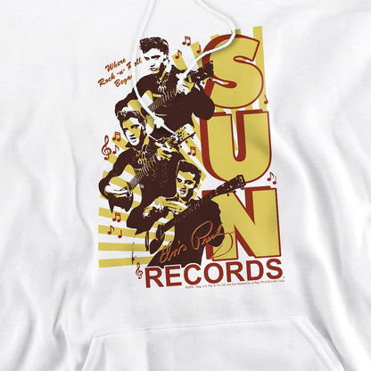 White - Side - Elvis Presley Unisex Adult Sun Tri Hoodie