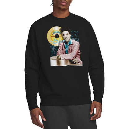 Black - Back - Elvis Presley Unisex Adult Gold Record Sweatshirt