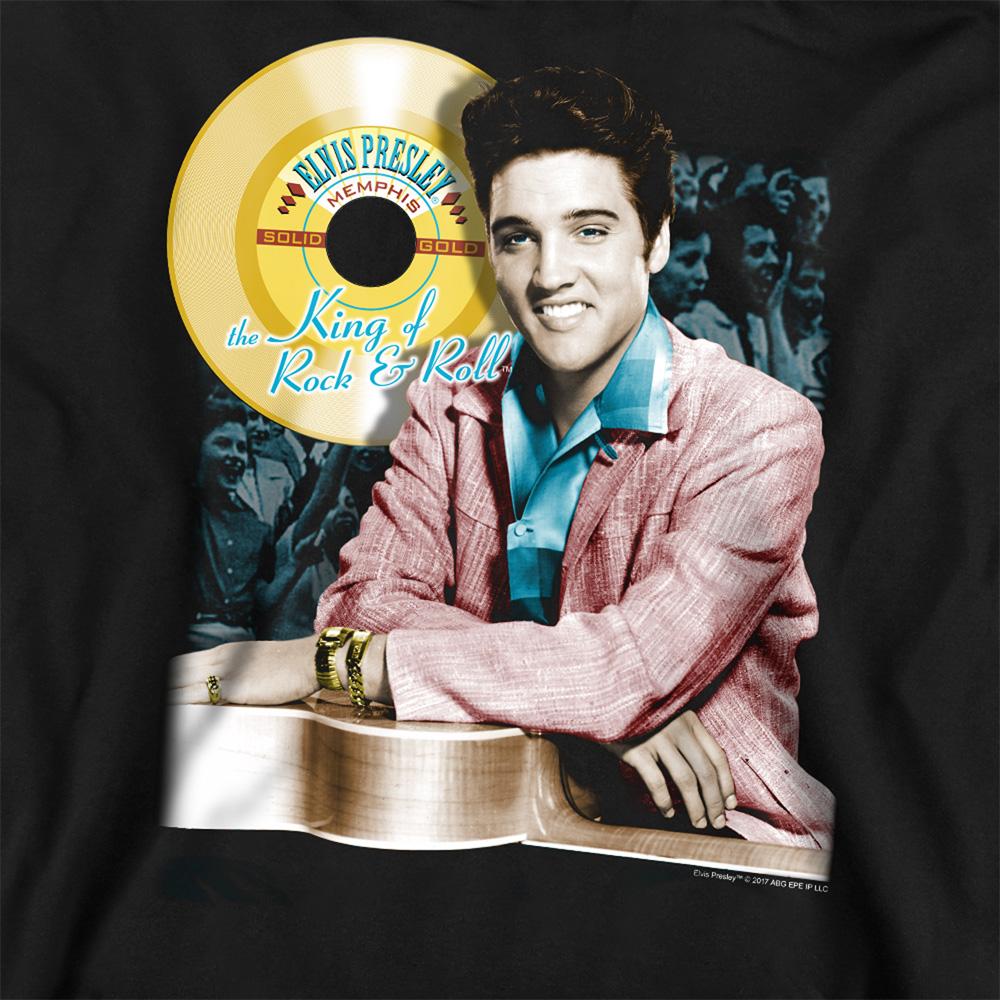 Black - Side - Elvis Presley Unisex Adult Gold Record Sweatshirt