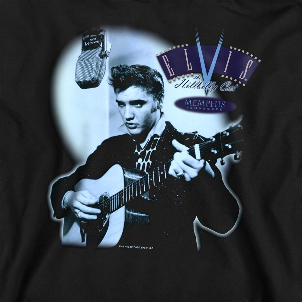 Black - Side - Elvis Presley Unisex Adult Hillbilly Cat Sweatshirt