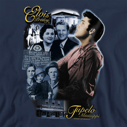 Navy - Side - Elvis Presley Unisex Adult Tupelo Sweatshirt