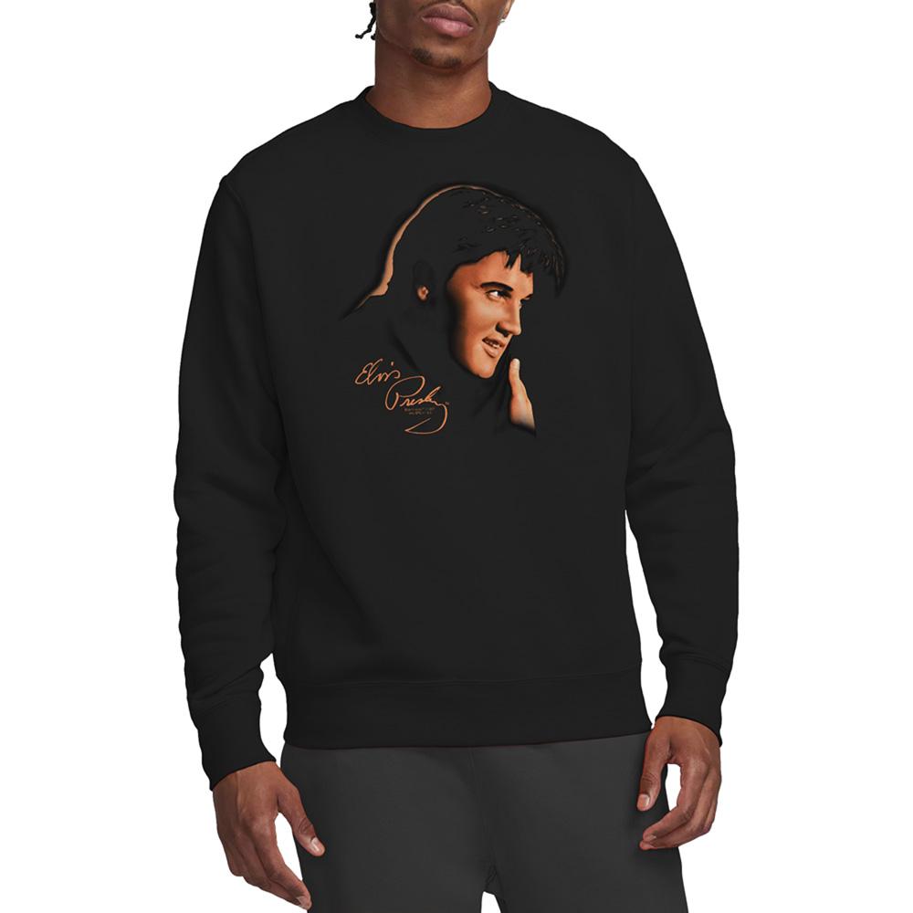 Black - Back - Elvis Presley Unisex Adult Warm Portrait Sweatshirt