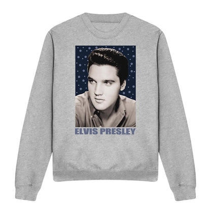 Athletic Heather - Front - Elvis Presley Unisex Adult Blue Sparkle Sweatshirt