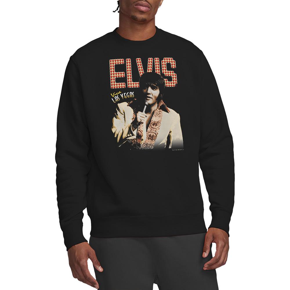 Black - Back - Elvis Presley Unisex Adult Viva Star Sweatshirt