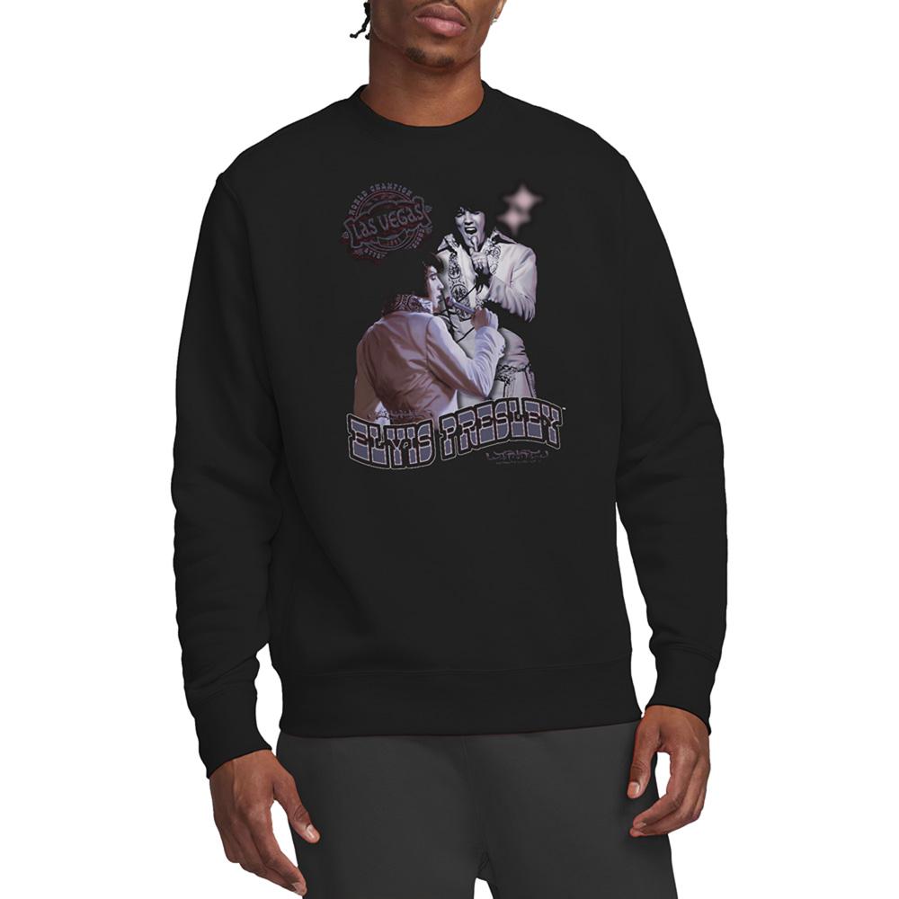 Black - Back - Elvis Presley Unisex Adult Violet Vegas Sweatshirt