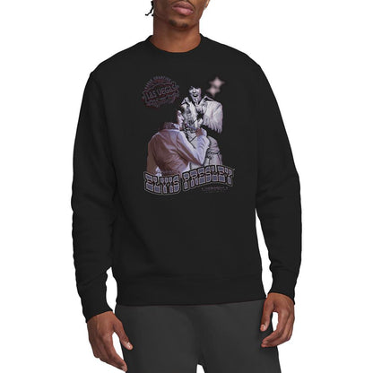 Black - Back - Elvis Presley Unisex Adult Violet Vegas Sweatshirt