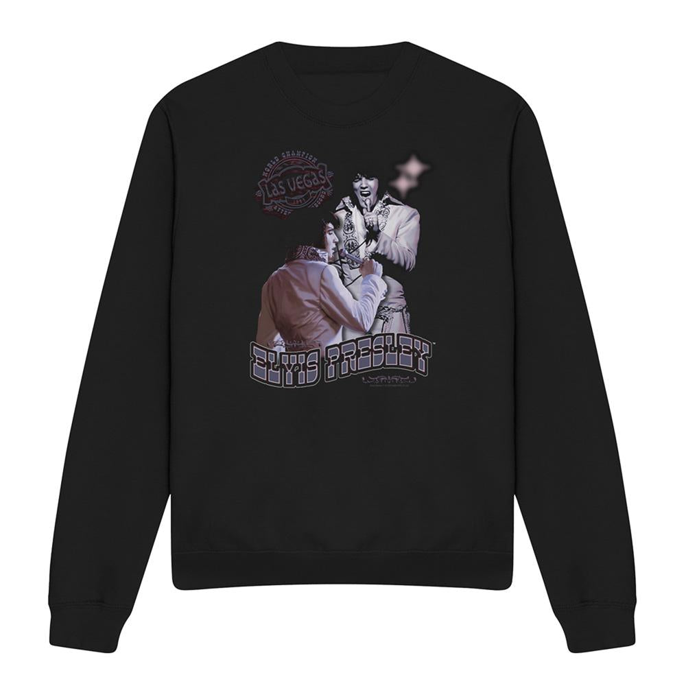 Black - Front - Elvis Presley Unisex Adult Violet Vegas Sweatshirt