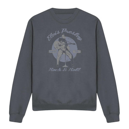 Charcoal - Front - Elvis Presley Unisex Adult Rock Roll Sweatshirt