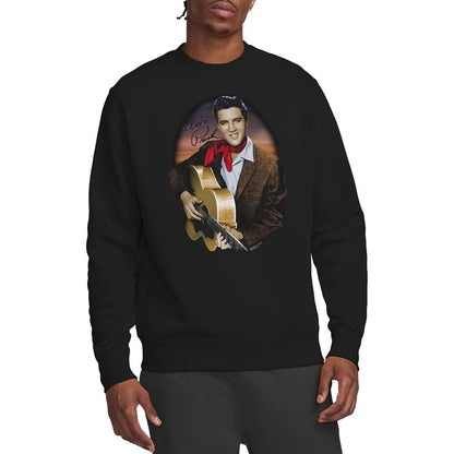 Black - Back - Elvis Presley Unisex Adult Red Scarf 2 Sweatshirt