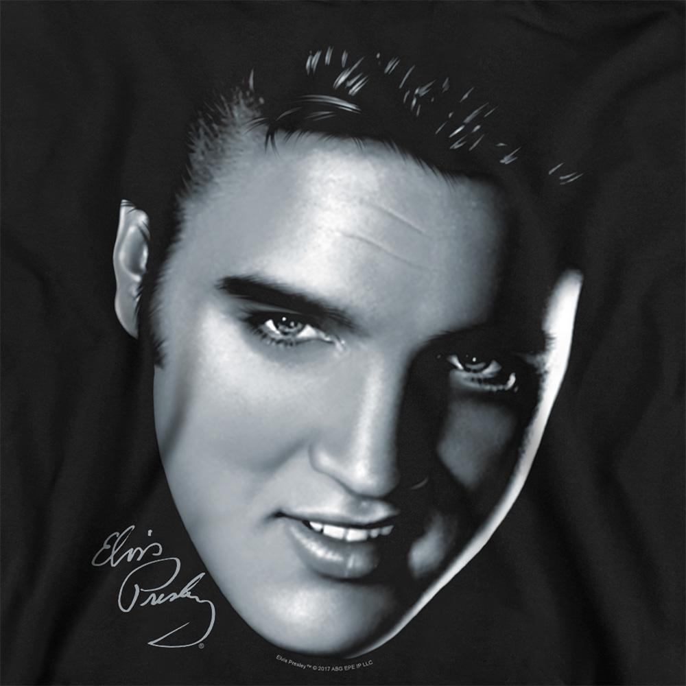 Black - Side - Elvis Presley Unisex Adult Big Face Sweatshirt