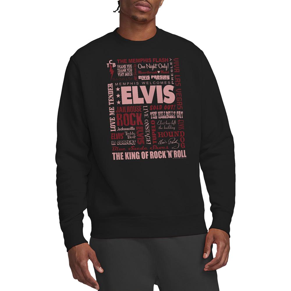 Black - Back - Elvis Presley Unisex Adult Whole Lotta Type Sweatshirt