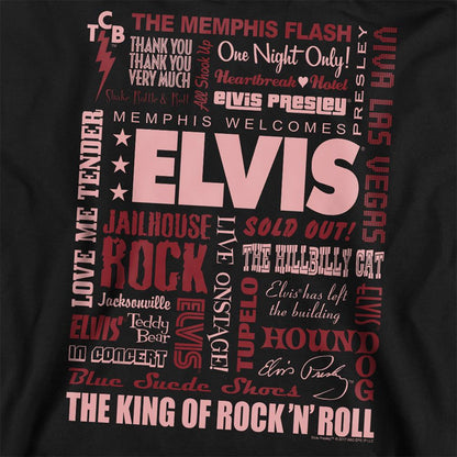 Black - Side - Elvis Presley Unisex Adult Whole Lotta Type Sweatshirt