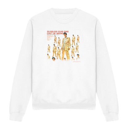 White - Front - Elvis Presley Unisex Adult 50 Million Fans Sweatshirt