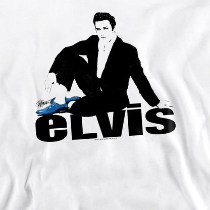 White - Side - Elvis Presley Unisex Adult Blue Suede Sweatshirt