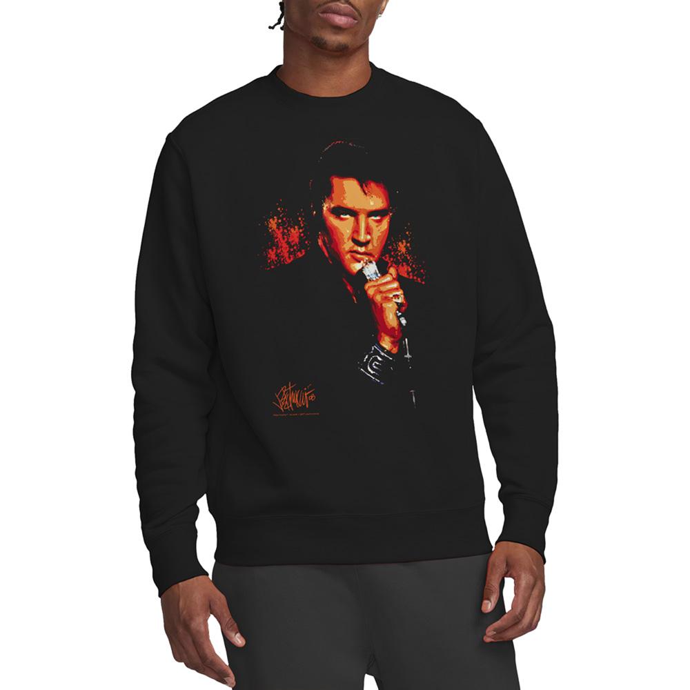 Black - Back - Elvis Presley Unisex Adult Trouble Sweatshirt