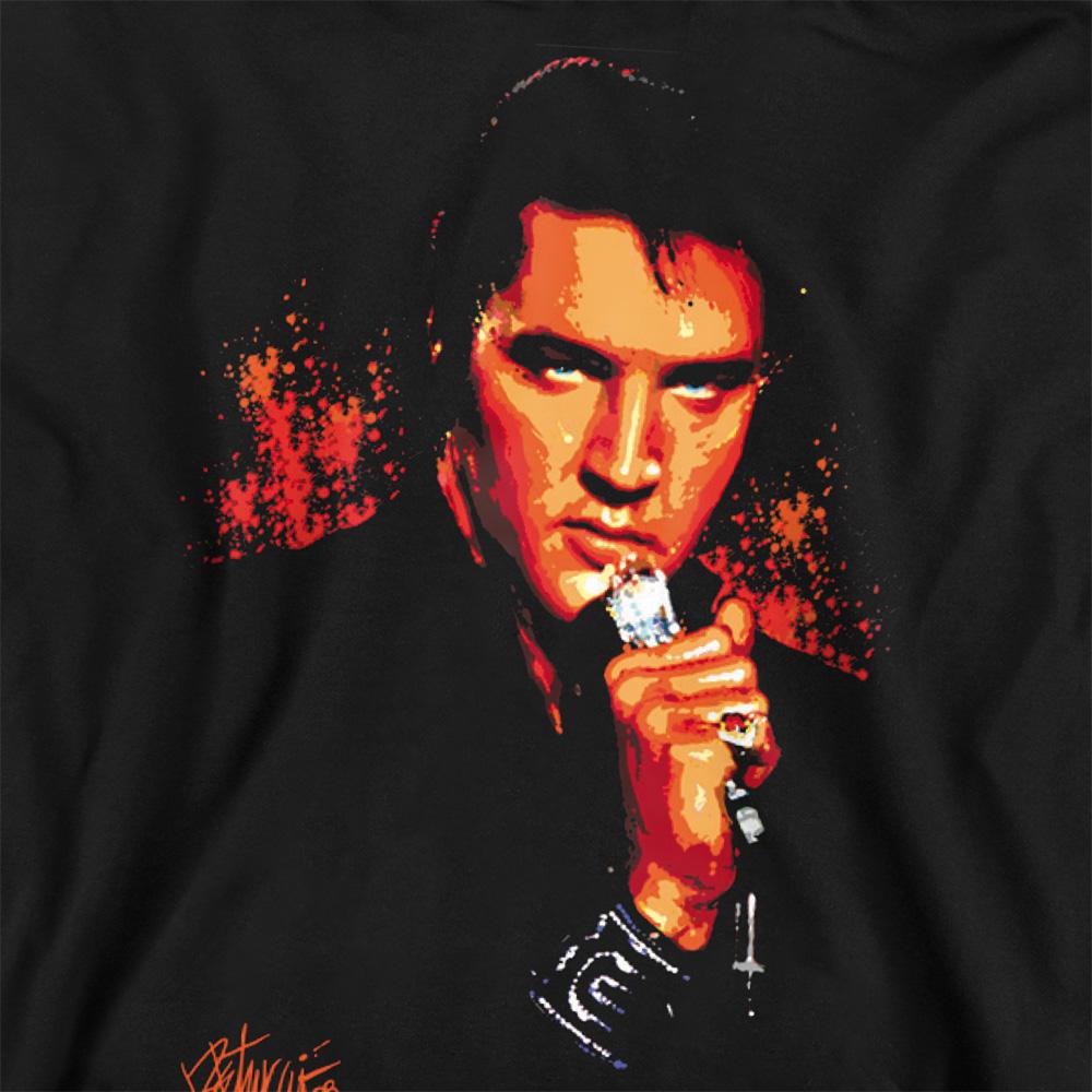 Black - Side - Elvis Presley Unisex Adult Trouble Sweatshirt