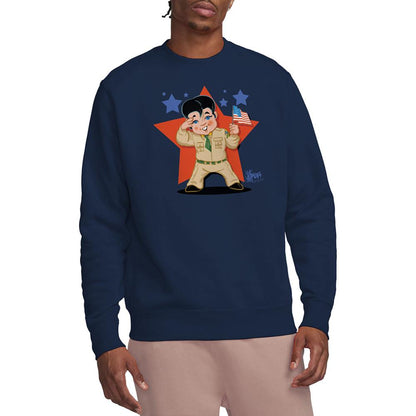 Navy - Back - Elvis Presley Unisex Adult Lil G I Sweatshirt