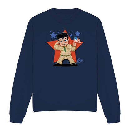 Navy - Front - Elvis Presley Unisex Adult Lil G I Sweatshirt