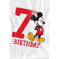 White - Side - Disney Childrens-Kids Mickey Mouse 7th Birthday T-Shirt