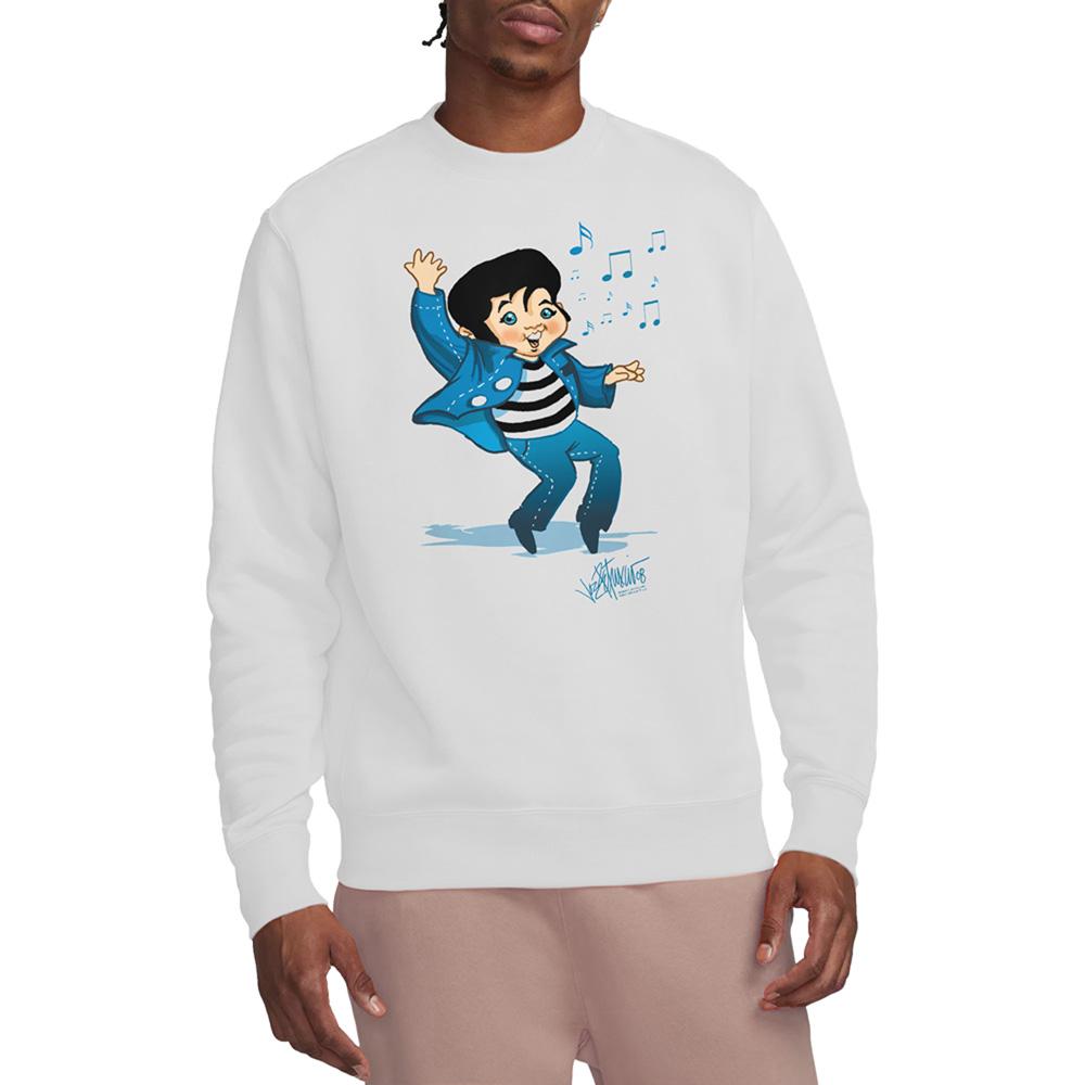 White - Back - Elvis Presley Unisex Adult Lil Jailbird Sweatshirt