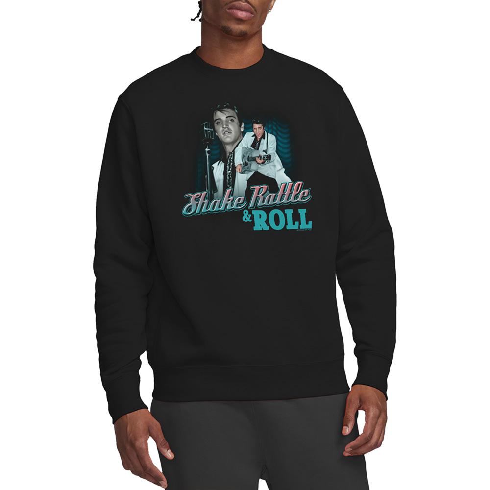 Black - Back - Elvis Presley Unisex Adult Shake Rattle & Roll Sweatshirt